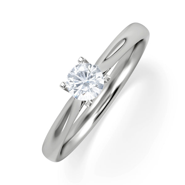 Certified Grace 18K White Gold Diamond Engagement Ring 0.33CT